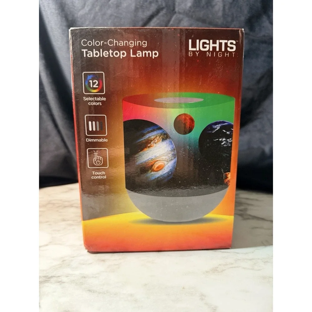 NIB~TABLETOP LAMP COLOR CHANGING LIGHTS 12‎ CHOICES TOUCH CONTROL(2873)